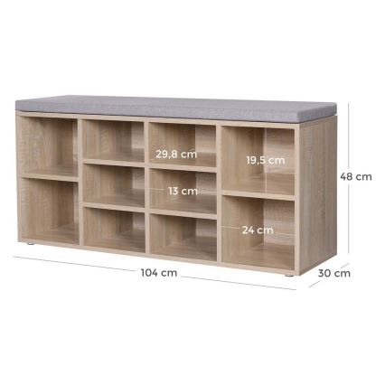 Тумба для взуття VOREN коричнева/сіра