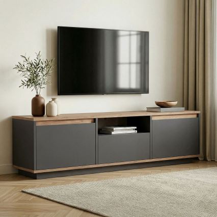 Тумба під телевізор KREDE 160x30 см антрацит/сосна