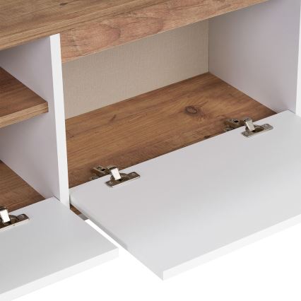 Тумба під телевізор KREDE 160x30 см біла/сосна