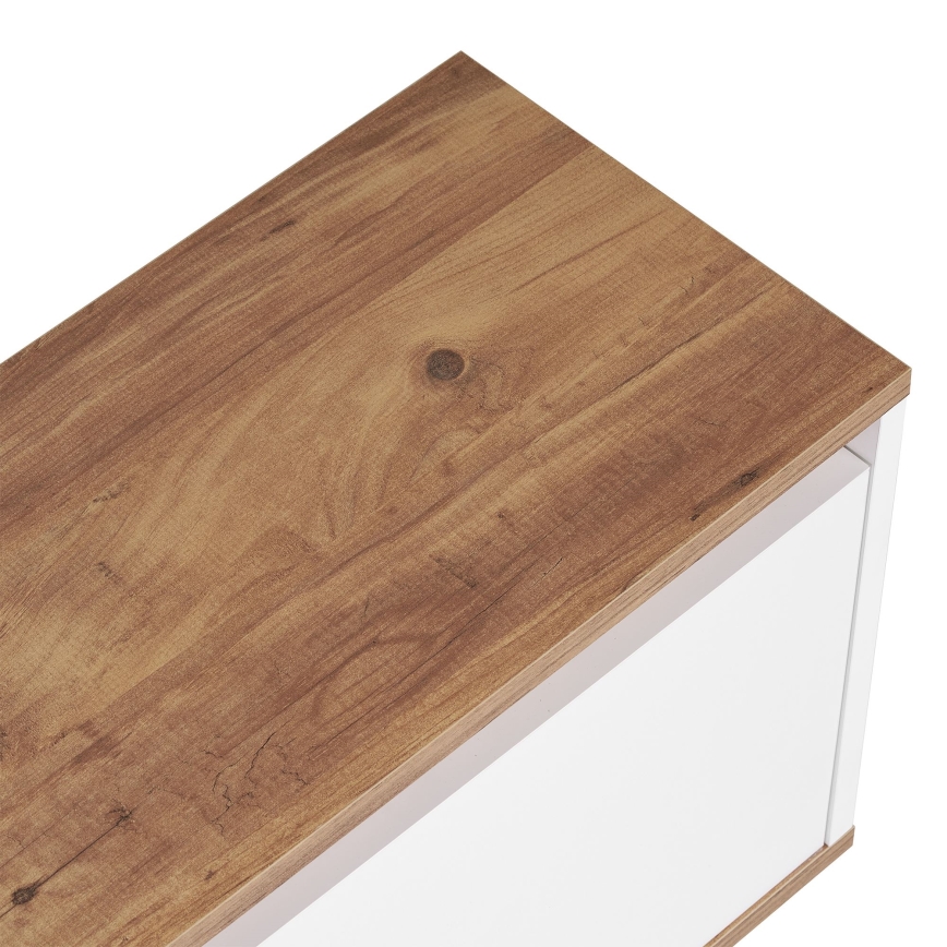 Тумба під телевізор KREDE 160x30 см біла/сосна