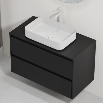 Tумба під умивальник TRONDHEIM/LJORDAL 90x57x46 см чорна/біла