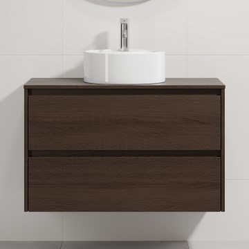 Тумба під умивальник TRONDHEIM/VIKEDAL, 90x57x46 см, горіх/білий
