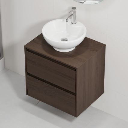 Тумба под раковину TRONDHEIM/DRAMMEN 60x57x46 см орех/белая