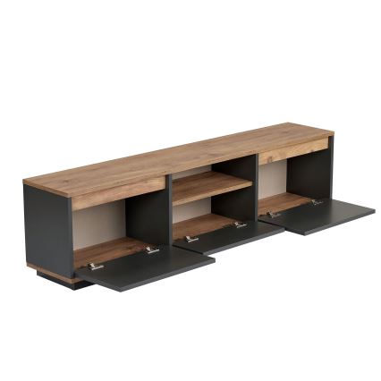 Тумба под телевизор KREDE 160x30 см антрацит/сосна