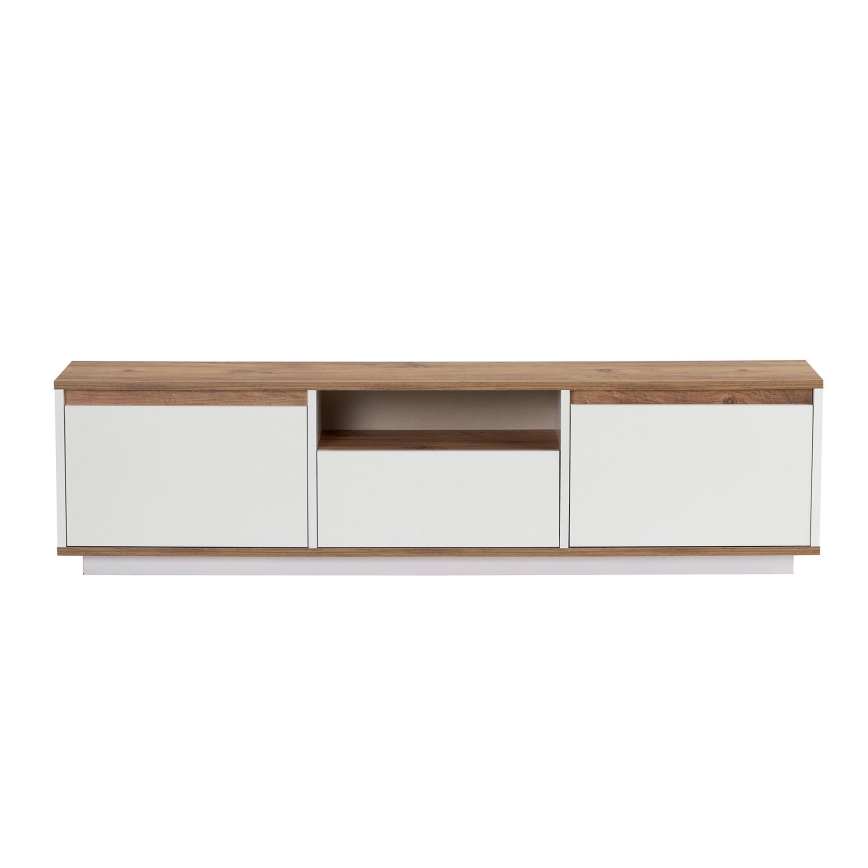 Тумба под телевизор KREDE 160x30 см белая/сосна
