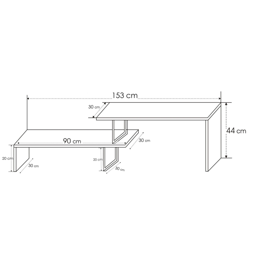 Тумба под телевизор OVIT 44x153 см коричневый/черный