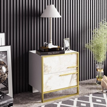 Тумба POLKA 51,8x50 см золотий/білий