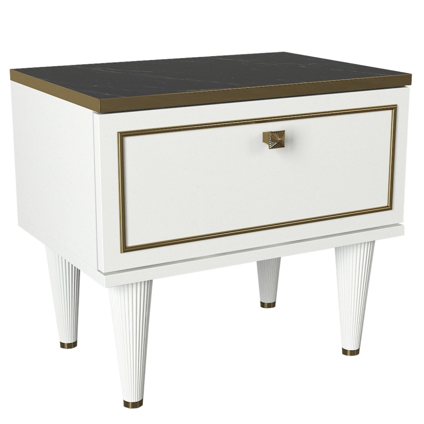 Тумба RAVENNA 47,2x50 см білий/чорний/золотий