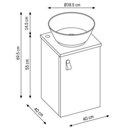 Тумба с раковиной TAARNHOLM, серая