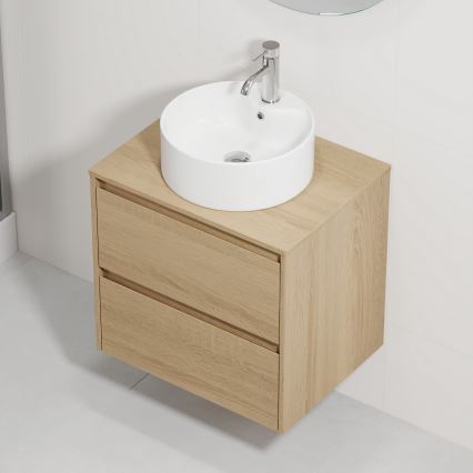 Тумба с умывальником TRONDHEIM/VIKEDAL 60x57x46 см дуб/белый
