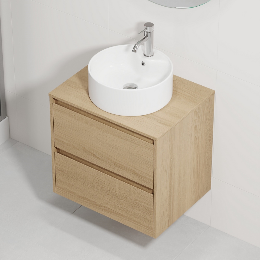 Тумба с умывальником TRONDHEIM/VIKEDAL 60x57x46 см дуб/белый