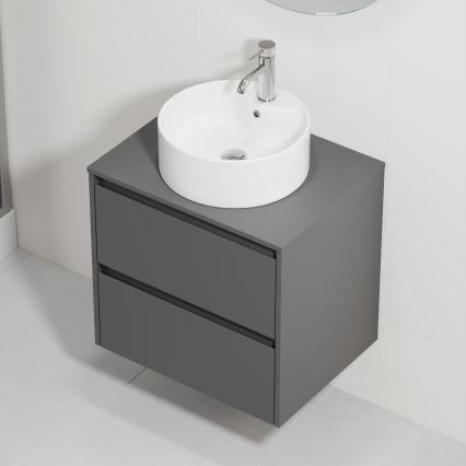 Тумба з умивальником TRONDHEIM/VIKEDAL 60x57x46 см антрацит/білий