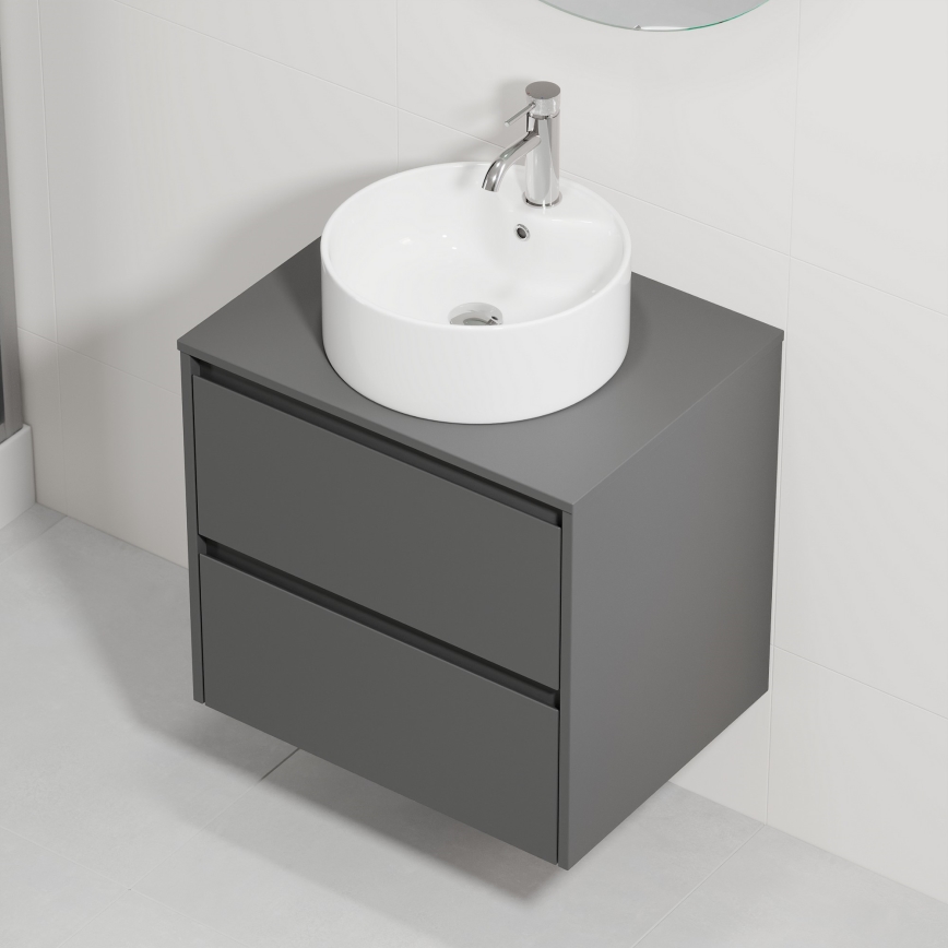 Тумба з умивальником TRONDHEIM/VIKEDAL 60x57x46 см антрацит/білий