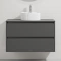 Тумба з умивальником TRONDHEIM/VIKEDAL 90x57x46 см антрацит/білий