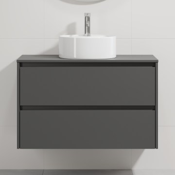 Тумба з умивальником TRONDHEIM/VIKEDAL 90x57x46 см антрацит/білий