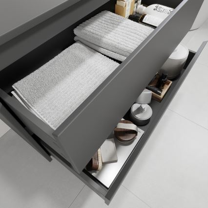 Тумба з умивальником TRONDHEIM/VIKEDAL 90x57x46 см антрацит/білий