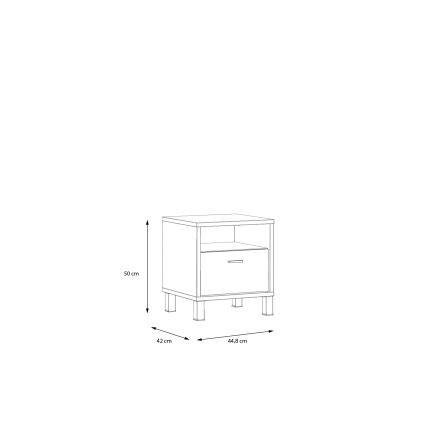 Тумбочка OREN коричневая/чёрная