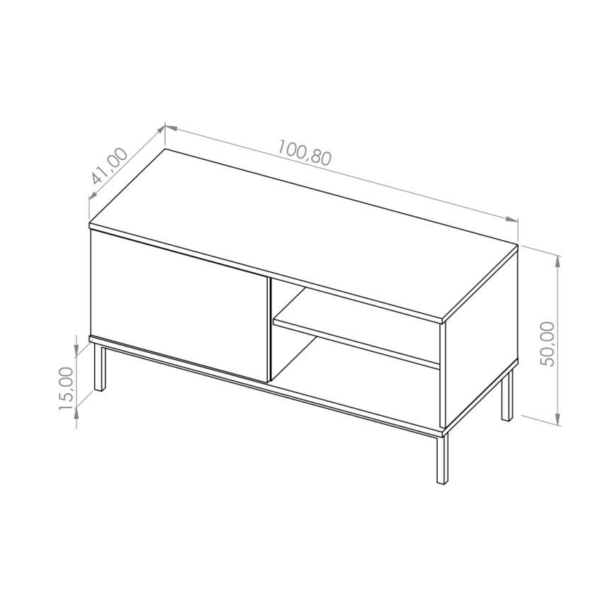 TV столик ERISTI 50x100,8 см чорний
