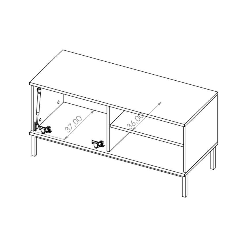 TV столик ERISTI 50x100,8 см чорний