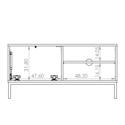 TV столик ERISTI 50x100,8 см чорний