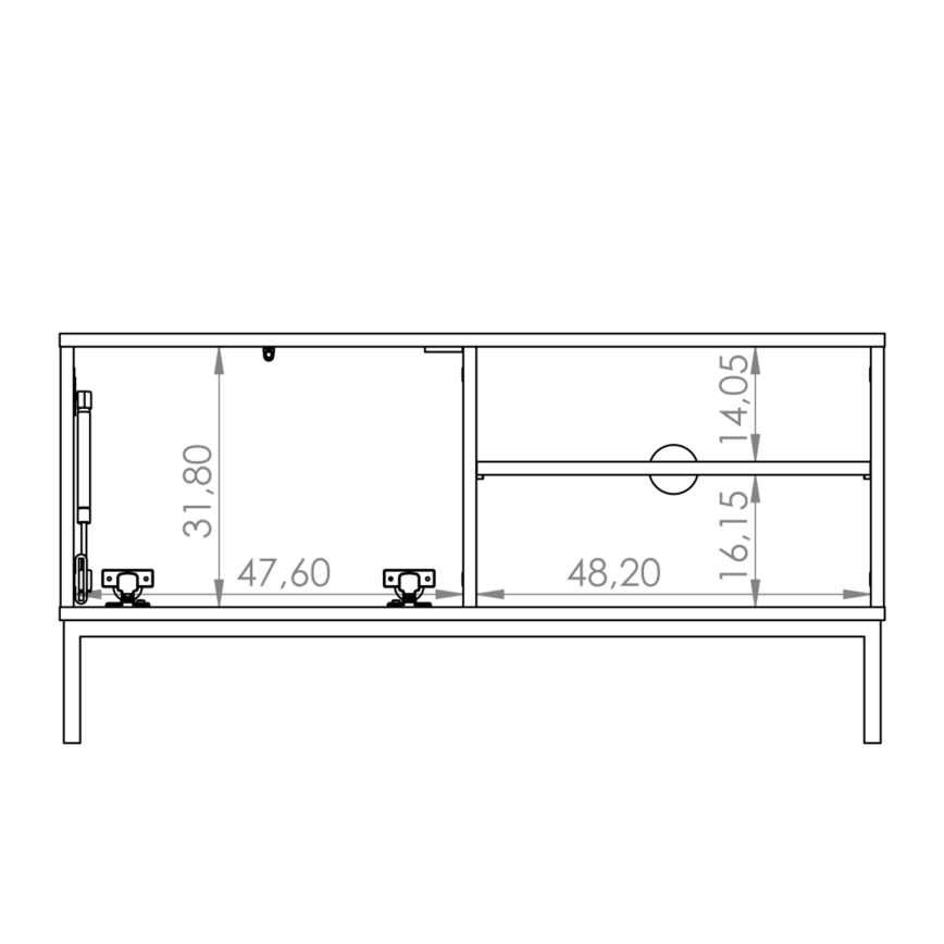 TV столик ERISTI 50x100,8 см чорний