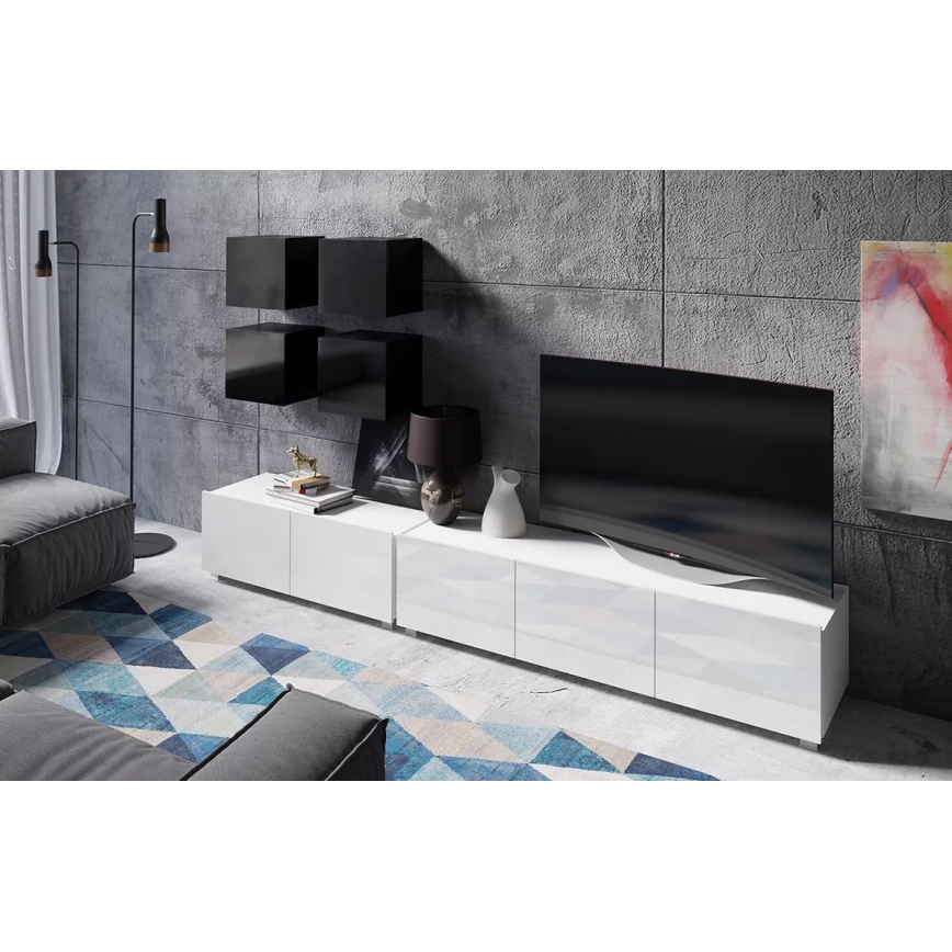 TV столик PAVO 37x100 см глянцевий білий