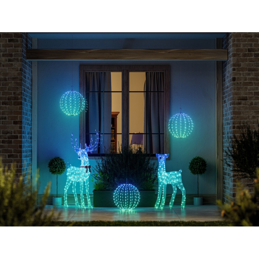 Twinkly - світлодіодний RGBW з регульованою яскравістю зовнішній різдвяний олень REINGEERS 250xLED IP44 Wi-Fi