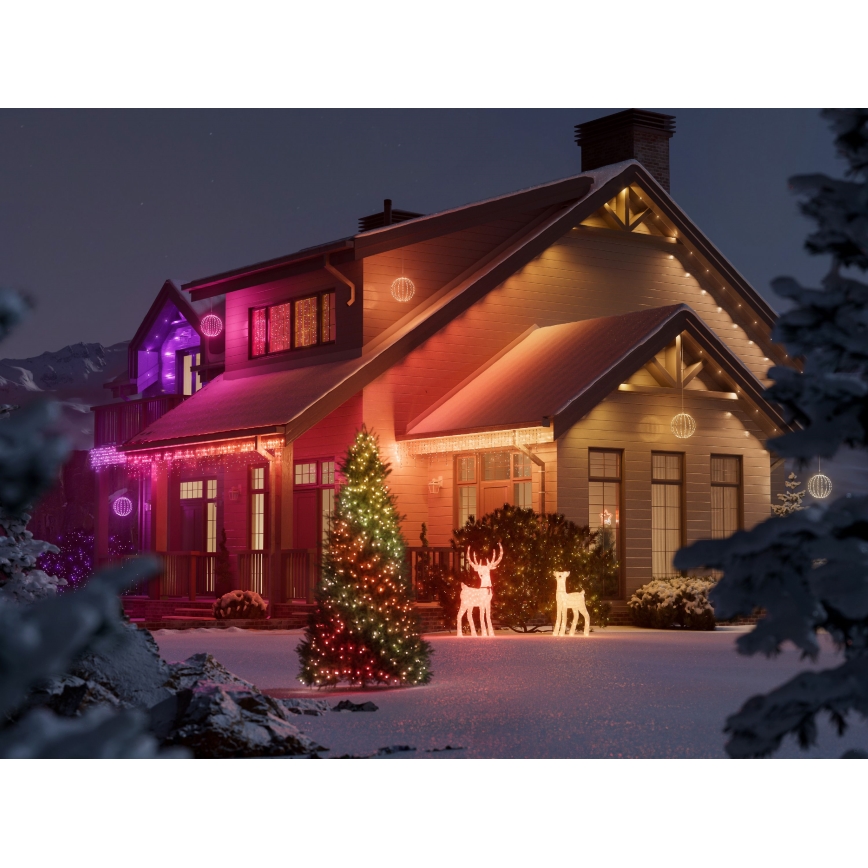 Twinkly - світлодіодний RGBW з регульованою яскравістю зовнішній різдвяний олень REINGEERS 250xLED IP44 Wi-Fi