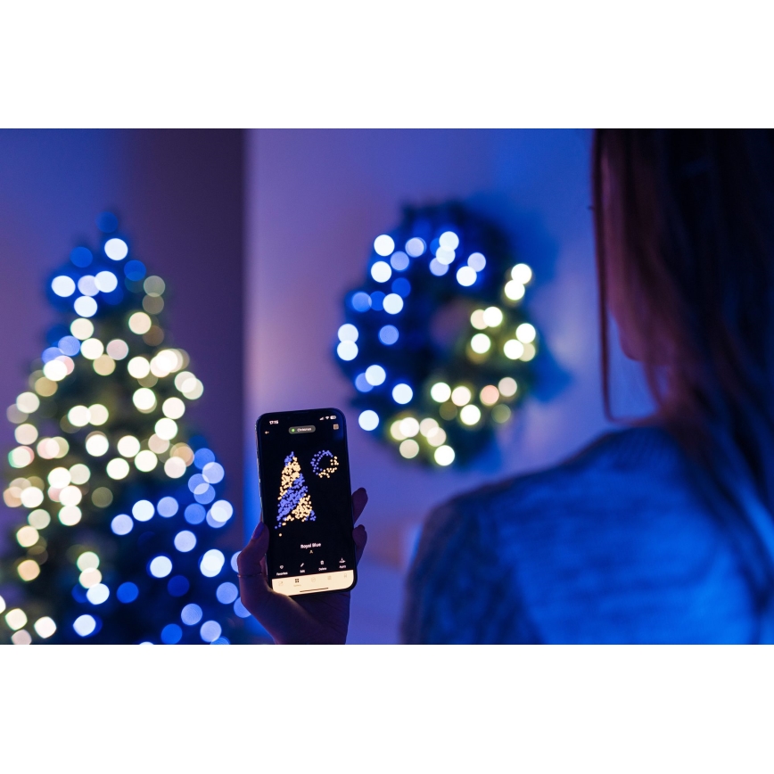 Twinkly - LED RGB Різдвяний вінок з регулюванням яскравості 50xLED діаметр 60 см Wi-Fi