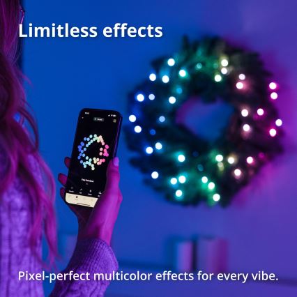Twinkly - LED RGB Різдвяний вінок з регулюванням яскравості 50xLED діаметр 60 см Wi-Fi