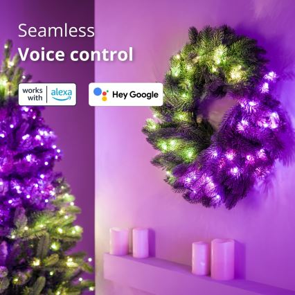 Twinkly - LED RGB Різдвяний вінок з регулюванням яскравості 50xLED діаметр 60 см Wi-Fi