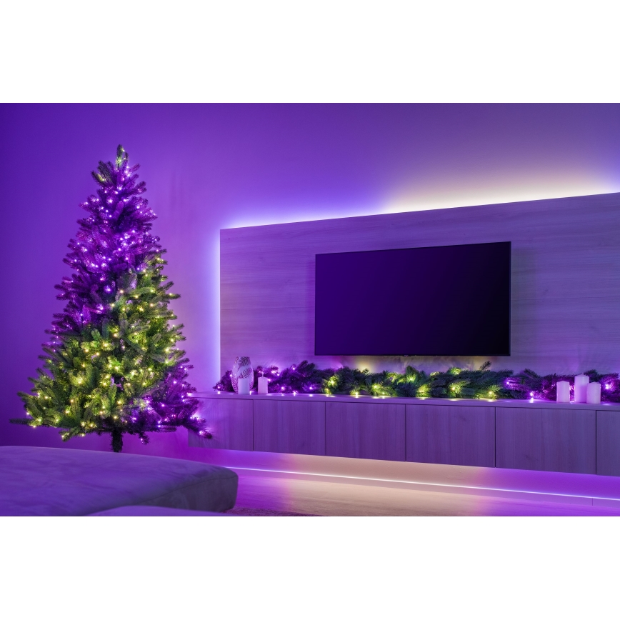 Twinkly - LED RGBW Диммируемая рождественская декорация GARLAND 50xLED 2,7 м Wi-Fi
