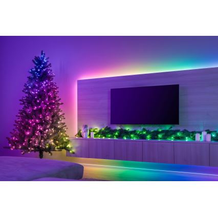 Twinkly - LED RGBW Диммируемая рождественская декорация GARLAND 50xLED 2,7 м Wi-Fi
