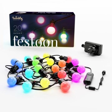 Twinkly - LED RGB Вулична декоративна гірлянда з регулюванням яскравості FESTOON 20xLED 14м IP44 Wi-Fi