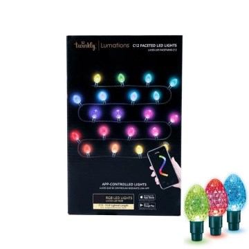 Twinkly - LED RGB Вулична різдвяна гірлянда  з регулюванням яскравості FACETED 80xLED 26,5 м IP44 Wi-Fi