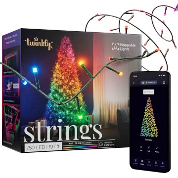 Twinkly - LED RGB Вулична різдвяна гірлянда з регулюванням яскравості STRINGS 750xLED 63,5м IP44 Wi-Fi