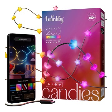 Twinkly - LED RGB з регулюванням яскравості різдвяна гірлянда CANDIES 200xLED 14 м USB Wi-Fi