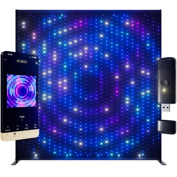 Twinkly - LED RGBW диммируемый уличный рождественский световой занавес LIGHTWALL 1120xLED 2,6x2,7 м IP44 Wi-Fi + музыкальный донгл