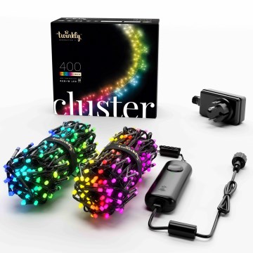 Twinkly - LED RGBW Вулична різдвяна гірлянда з регулюванням яскравості CLUSTER 400xLED 9,5м IP44 Wi-Fi