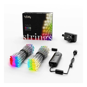 Twinkly - LED RGBW Вулична різдвяна гірлянда з регулюванням яскравості STRINGS 250xLED 23,5м IP44 Wi-Fi