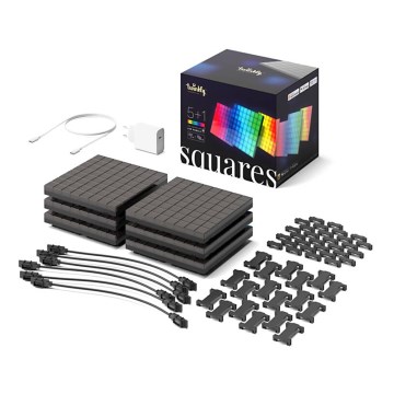 Twinkly - НАБІР 6xLED RGB Панель з регулюванням яскравості SQUARES 64xLED 16x16 см Wi-Fi