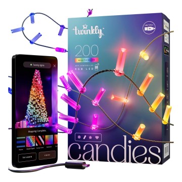 Twinkly - RGB LED регульована гірлянда CANDIES 200xLED 14 m USB Wi-Fi