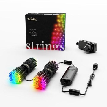 Twinkly - Светодиодная уличная рождественская RGB-гирлянда с регулированием яркости STRINGS 250xLED 23,5 м IP44 Wi-Fi