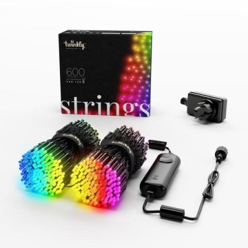 Twinkly - Светодиодная уличная рождественская RGB-гирлянда с регулированием яркости STRINGS 600xLED 51,5 м IP44 Wi-Fi