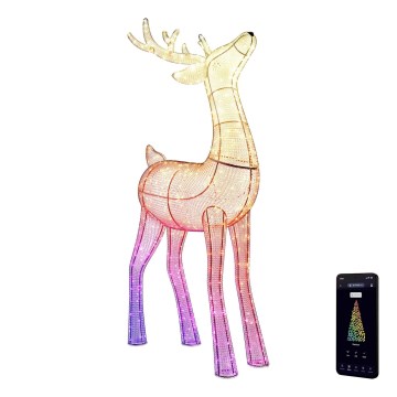 Twinkly - Светодиодный уличный рождественский RGBW-олень с регулированием яркости REINGEERS 240xLED IP44 Wi-Fi