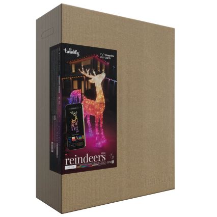 Twinkly - LED RGBW Вуличний різдвяний північний олень з регулюванням яскравості REINGEERS 240xLED IP44 Wi-Fi