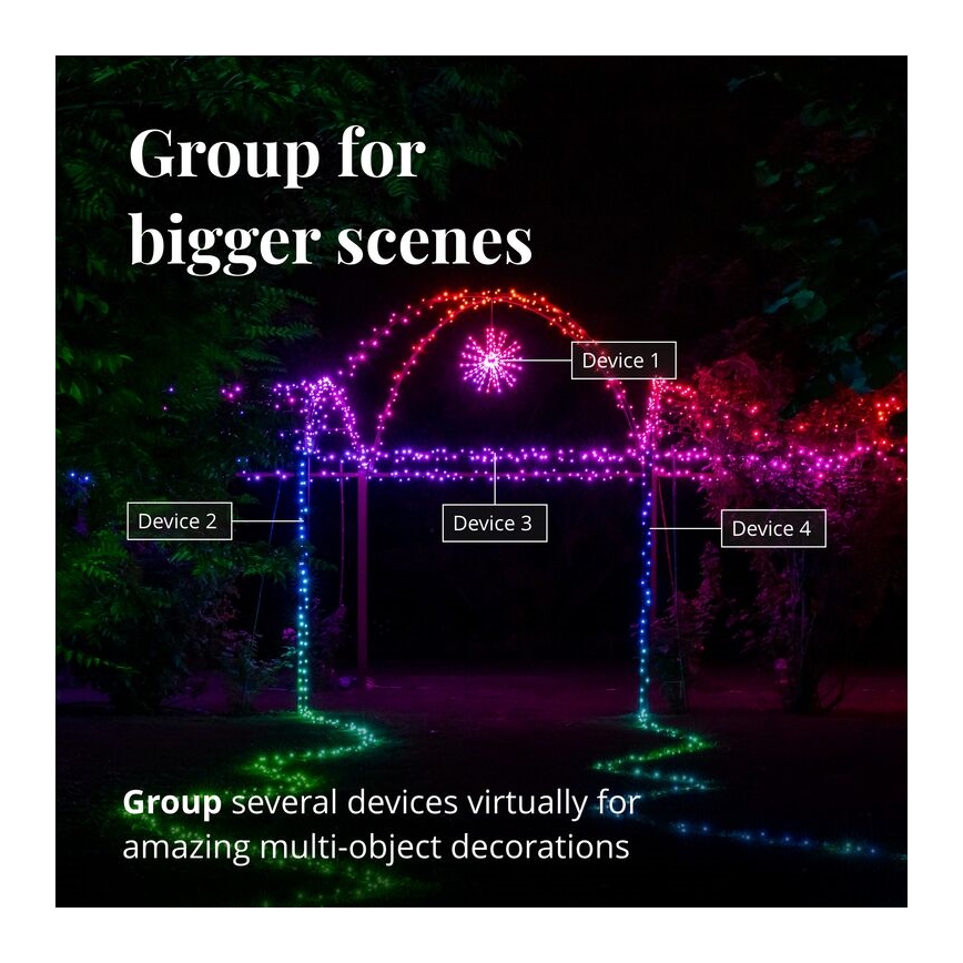Twinkly - LED RGB Вуличні різдвяні зірки з регулюванням яскравості SPRITZER 200xLED IP44 Wi-Fi