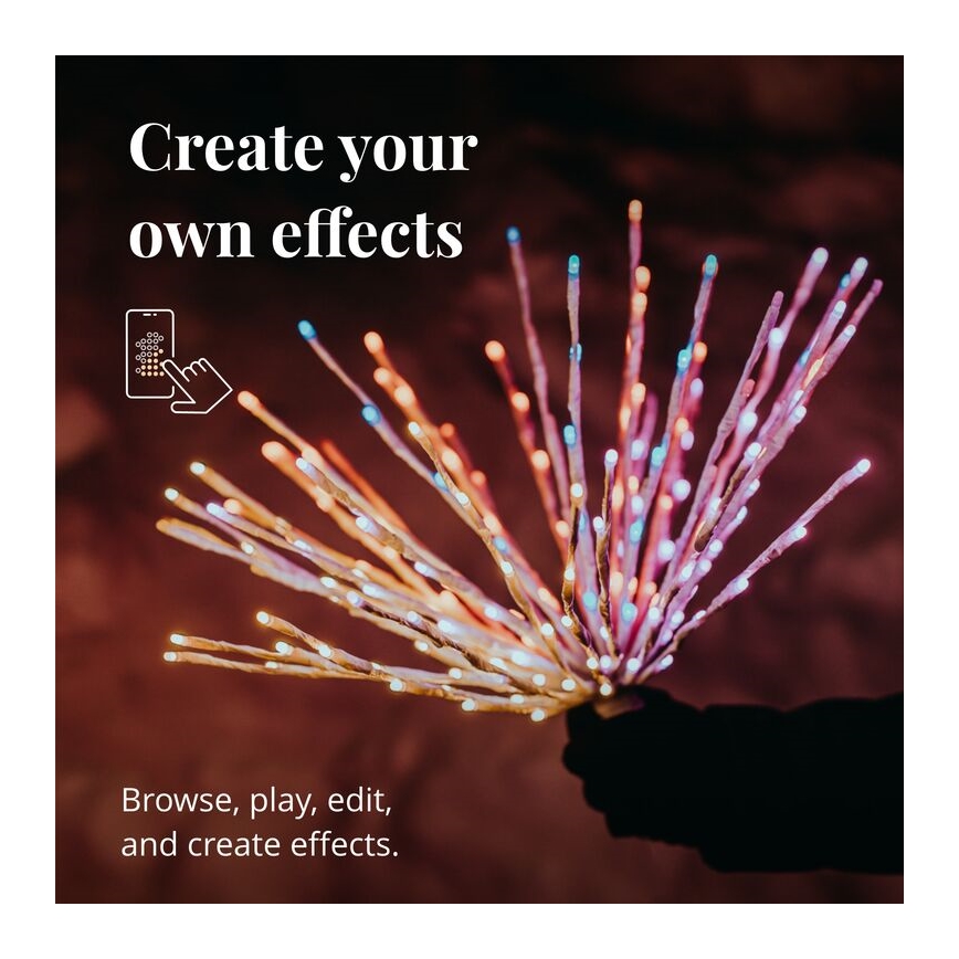 Twinkly - Светодиодная уличная RGB-пуансеттия с регулированием яркости SPRITZER 200xLED IP44 Wi-Fi