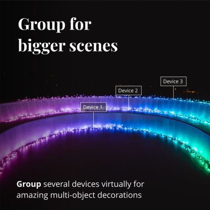 Twinkly - LED RGBW Вулична різдвяна гірлянда з регулюванням яскравості CLUSTER 400xLED 9,5м IP44 Wi-Fi