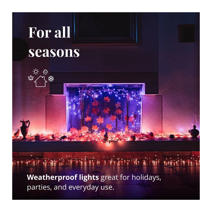 Twinkly - LED RGBW Вулична різдвяна гірлянда з регулюванням яскравості CLUSTER 400xLED 9,5м IP44 Wi-Fi
